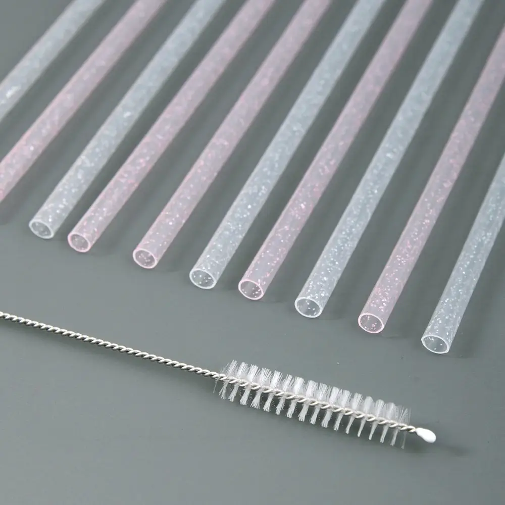 Трубочки для коктейля Блестки 10 шт с ершиком Трубочки для коктейля Блестки 10 шт с ершиком