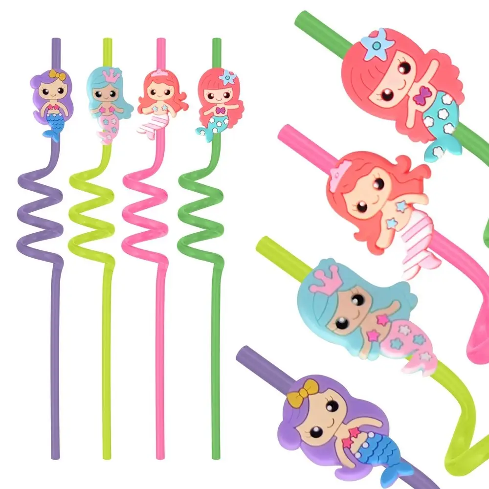 Трубочки для коктейля Веселые русалочки 4 шт Трубочки для коктейля Веселые русалочки 4 шт