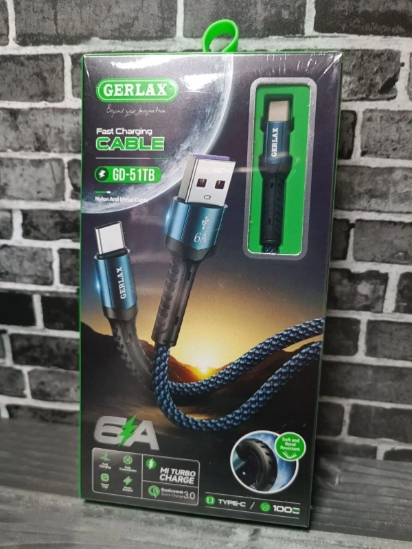 Кабель для мобильных устройств USB Type-C 1 м Gerlax GD-51TB Кабель для мобильных устройств USB Type-C 1 м Gerlax GD-51TB