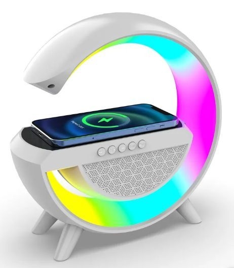 Умный ночник RGB с беспроводной зарядкой Bluetooth колонкой и FM радио BT 2301 Умный ночник RGB с беспроводной зарядкой Bluetooth колонкой и FM радио BT 2301