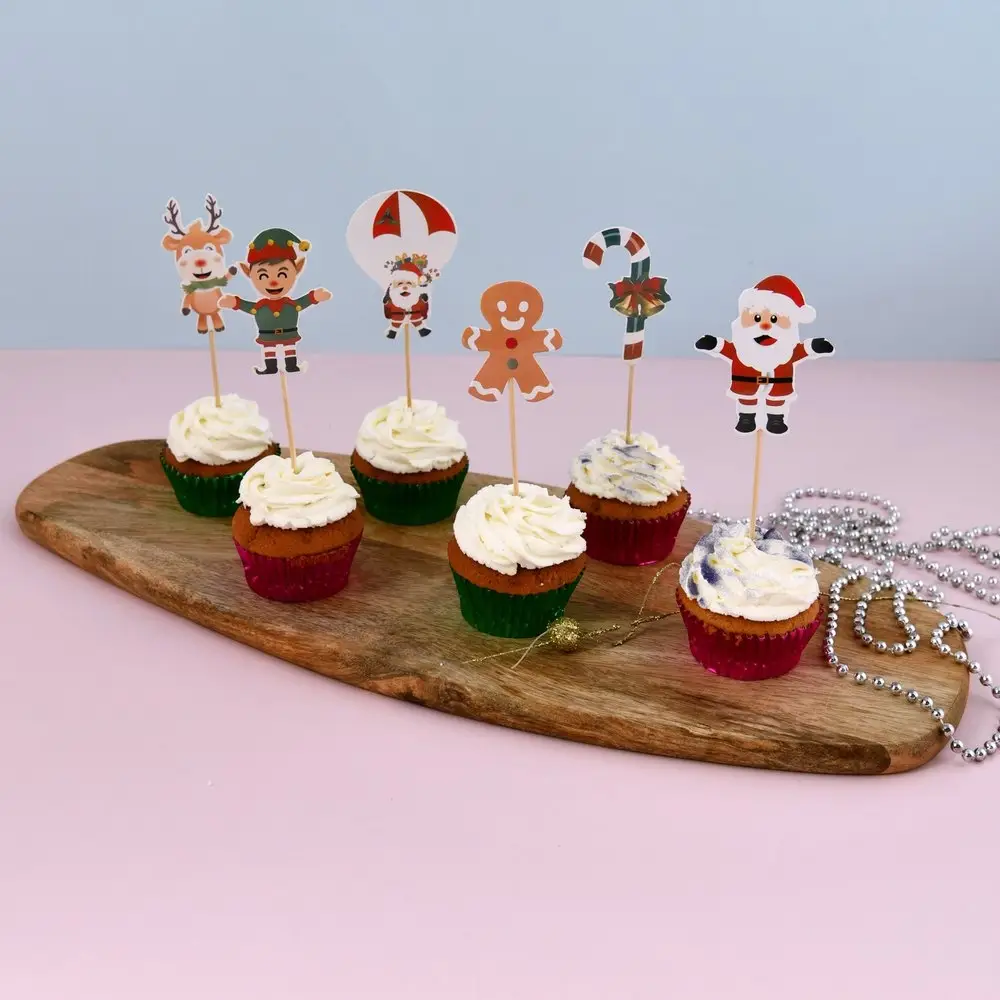 Топпер для украшения Новогодняя компания набор 6 шт Топпер для украшения Новогодняя компания набор 6 шт