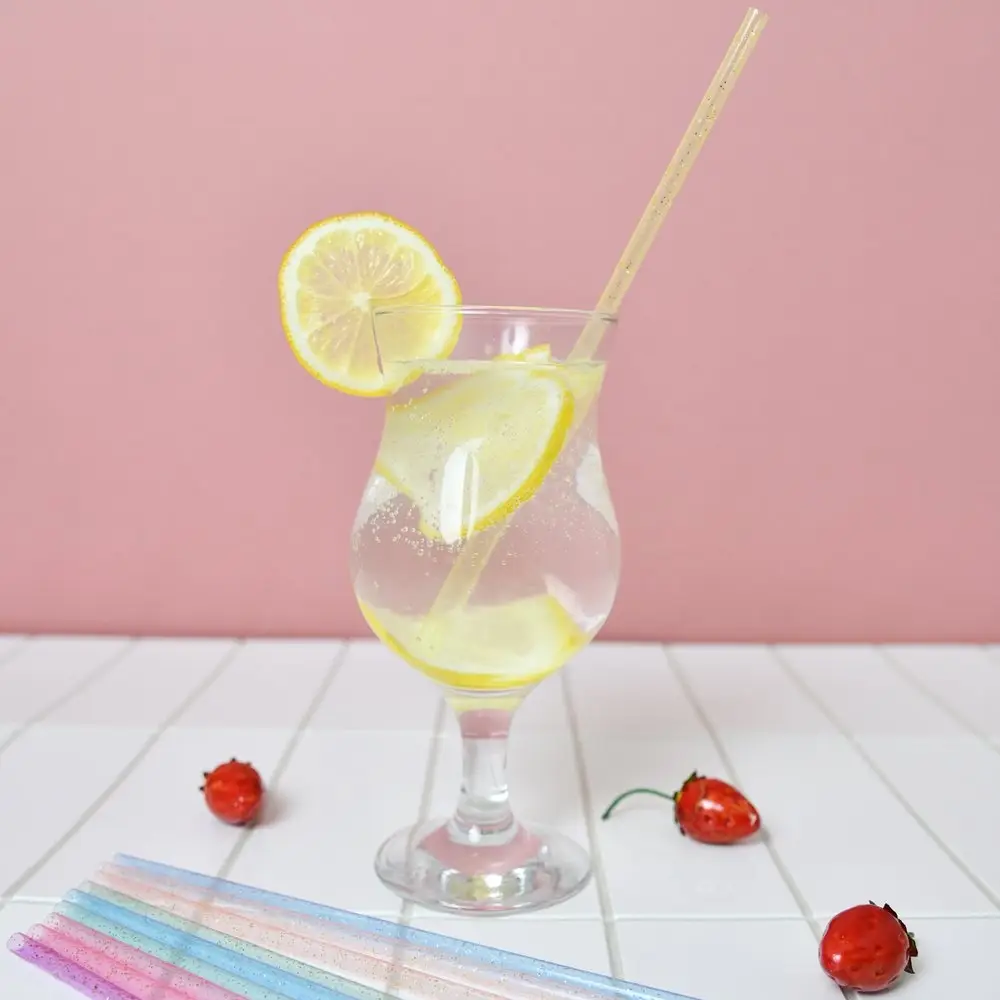 Трубочки для коктейля Блестки 12 шт с ершиком Трубочки для коктейля Блестки 12 шт с ершиком