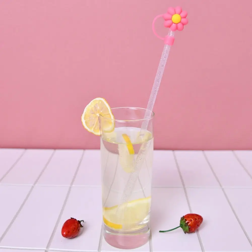 Колпачки для коктейльных трубочек Цветочки 4 шт Колпачки для коктейльных трубочек Цветочки 4 шт