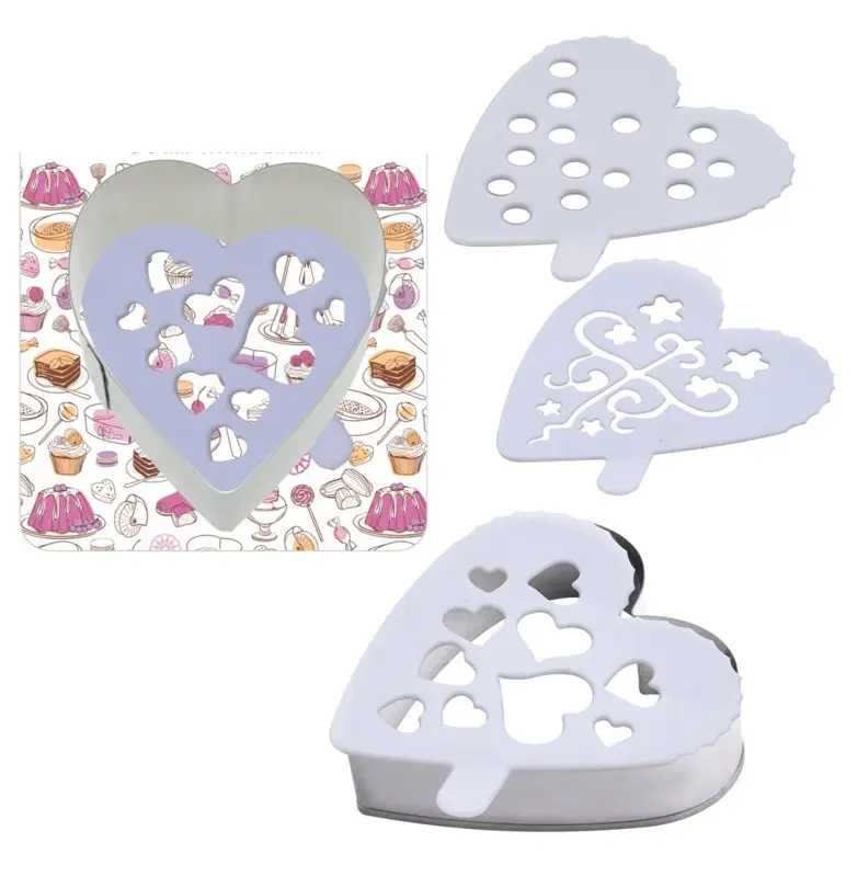 Кулинарная форма Кулинарная форма "Сердце" с 3 трафаретами
