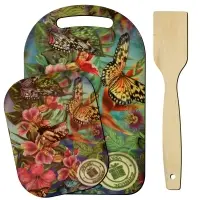 Доска разделочная с подставкой и лопаткой Яркое лето 3 предмета
