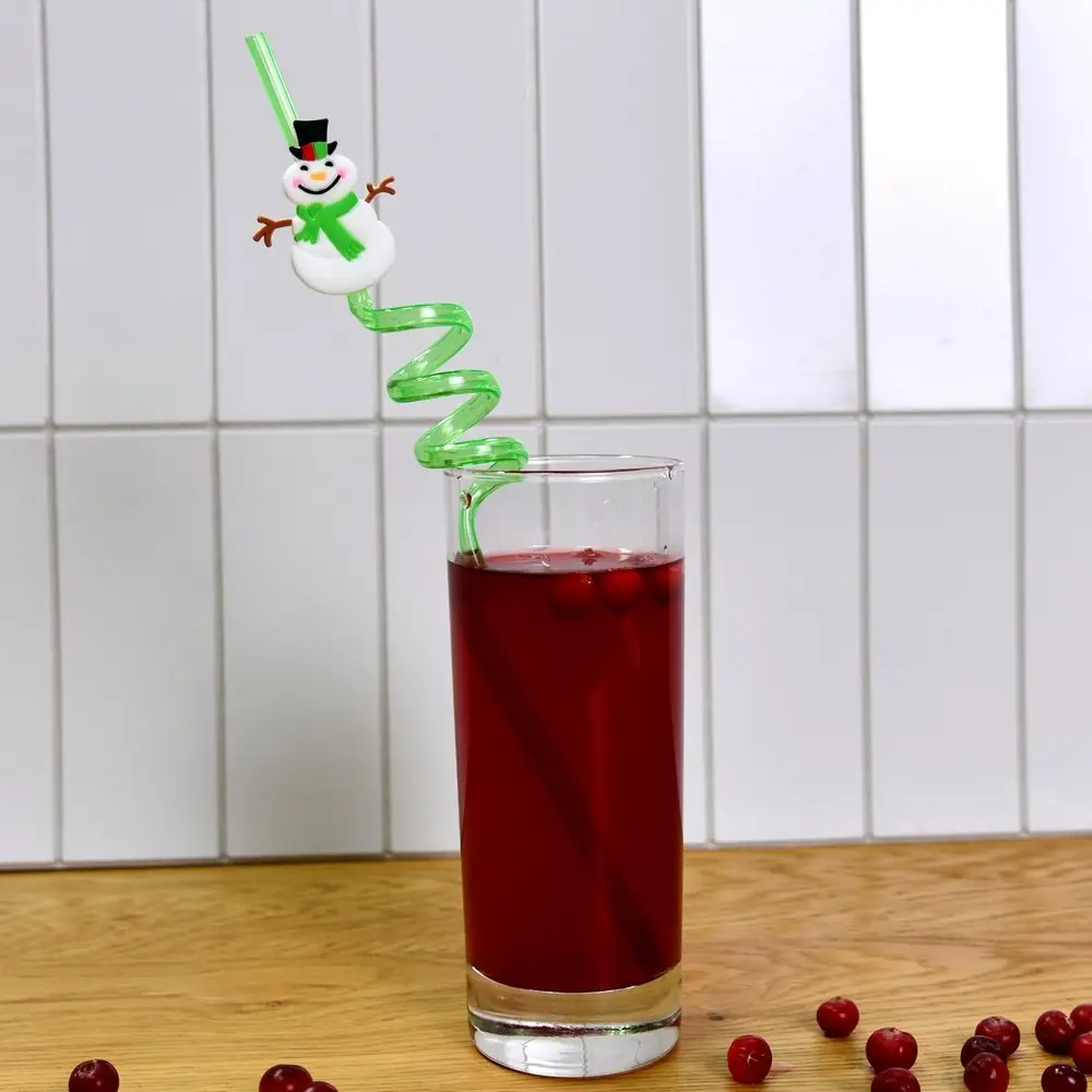 Трубочки для коктейля Новогодние игрушки 4 шт Трубочки для коктейля Новогодние игрушки 4 шт