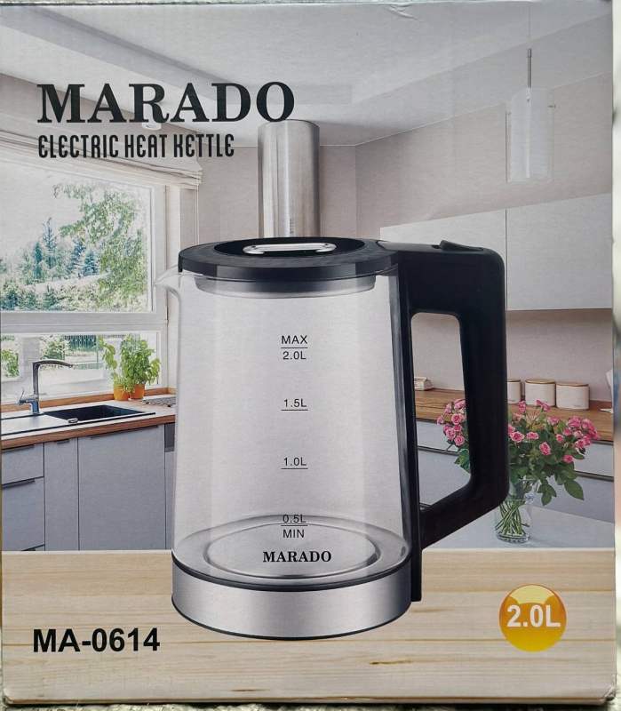Чайник электрический стеклянный MA-0614 2л Чайник электрический стеклянный MA-0614 2л
