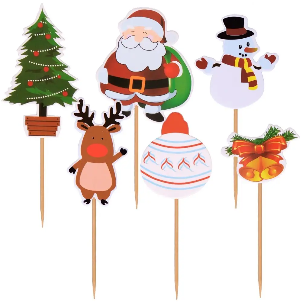 Шпажки для канапе С Новым годом 6 шт Шпажки для канапе С Новым годом 6 шт