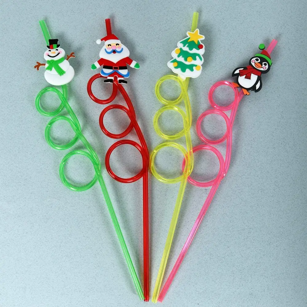 Трубочки для коктейля Зимний лес 4 шт Трубочки для коктейля Зимний лес 4 шт