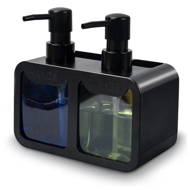 Двойной дозатор для мыла черный