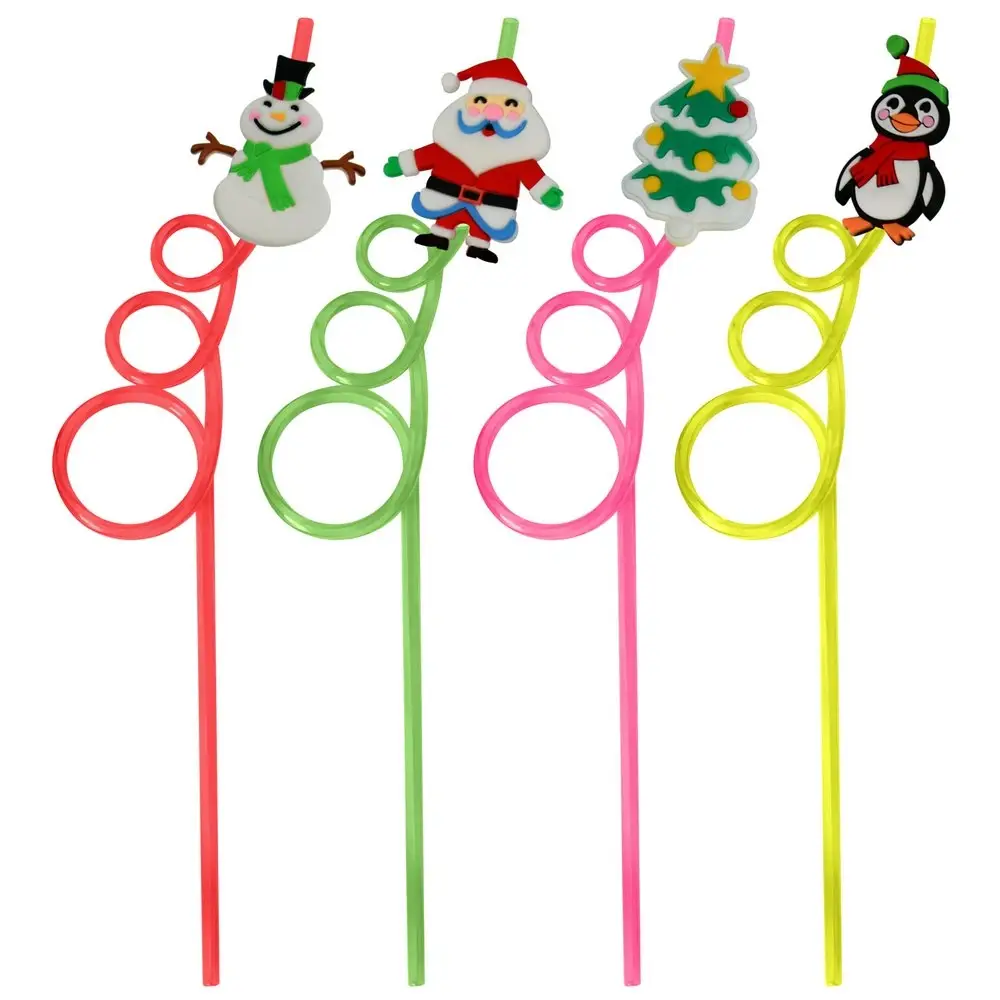 Трубочки для коктейля Зимний лес 4 шт Трубочки для коктейля Зимний лес 4 шт