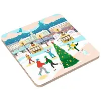 Подставка под горячее Зимние города 14х14см Подставка под горячее Зимние города 14х14см
