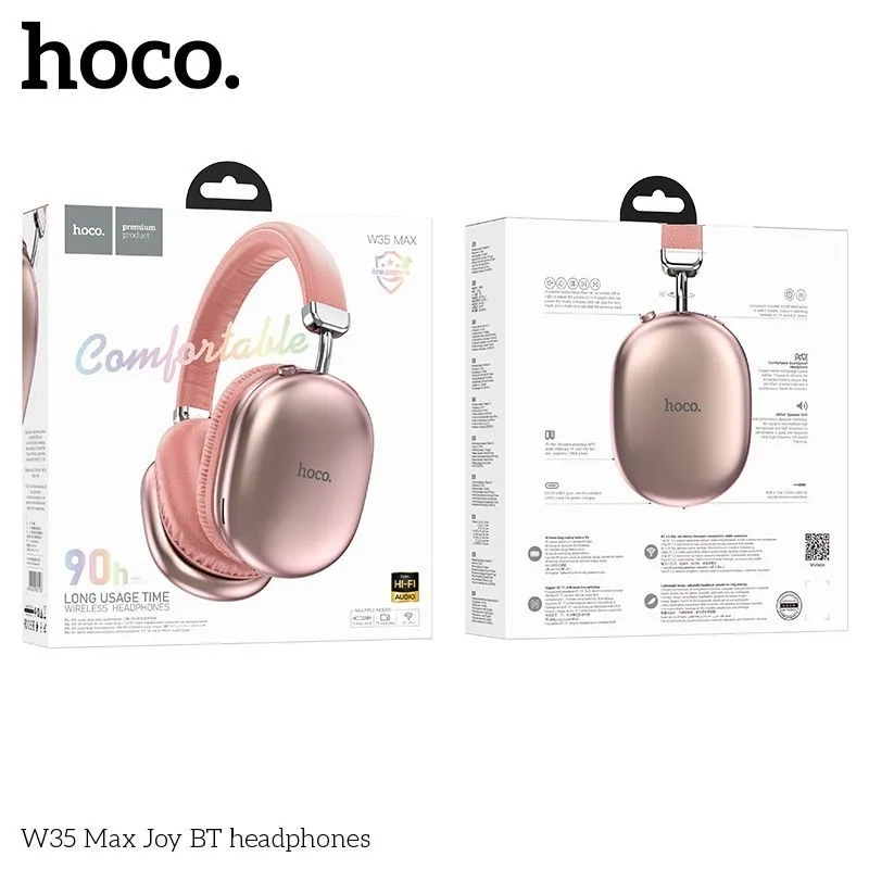 Наушники беспроводные накладные HOCO W35 MAX розовые Наушники беспроводные накладные HOCO W35 MAX розовые
