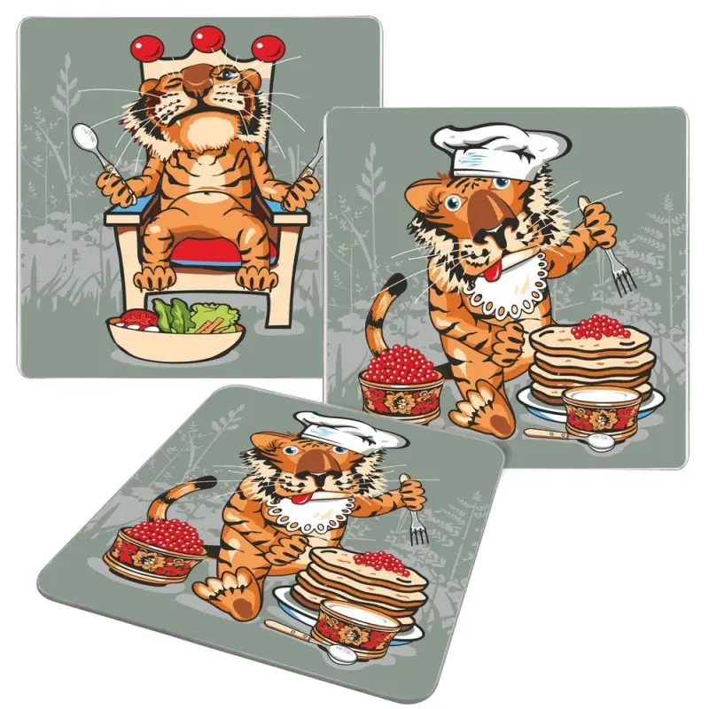 Доска разделочная Тигр Кайфолов 18х18 см (ассортимент) Доска разделочная Тигр Кайфолов 18х18 см (ассортимент)