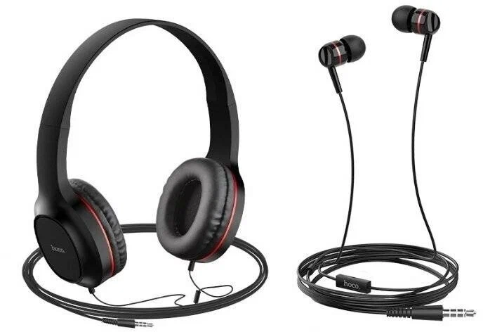 Наушники накладные HOCO W24 черный-голубой Наушники накладные HOCO W24 черный-голубой