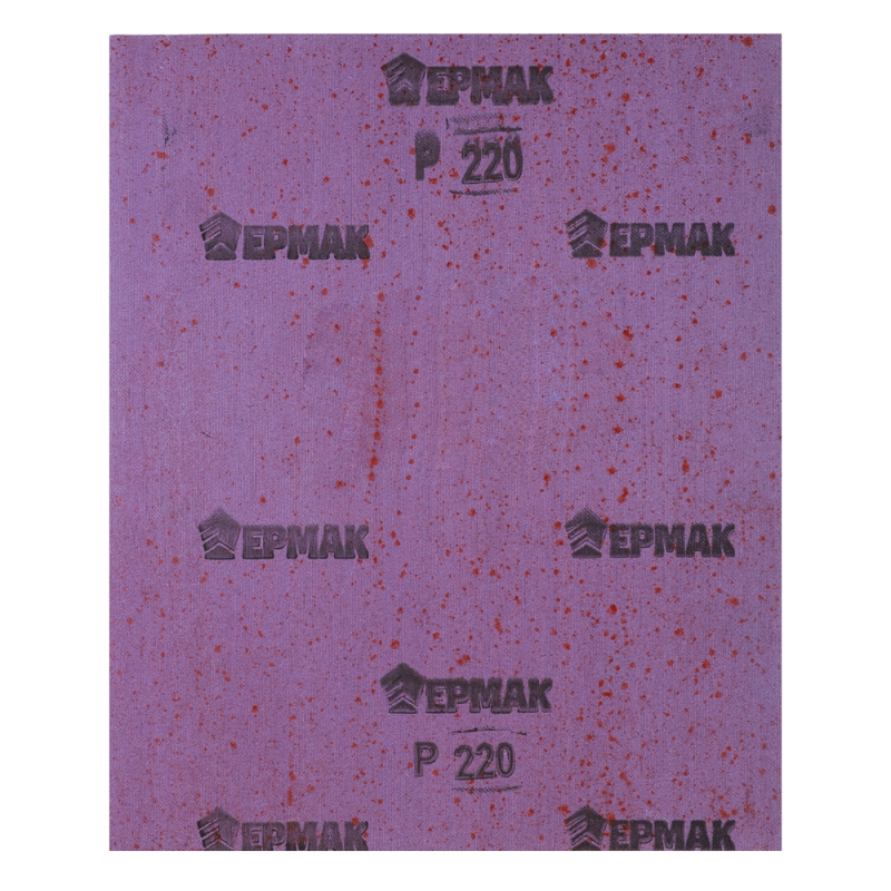 ЕРМАК Шлиф-шкурка на тканевой основе водостойкая 230x280 №220 (цена за 1 лист, в спайке 50 листов) ЕРМАК Шлиф-шкурка на тканевой основе водостойкая 230x280 №220 (цена за 1 лист, в спайке 50 листов)
