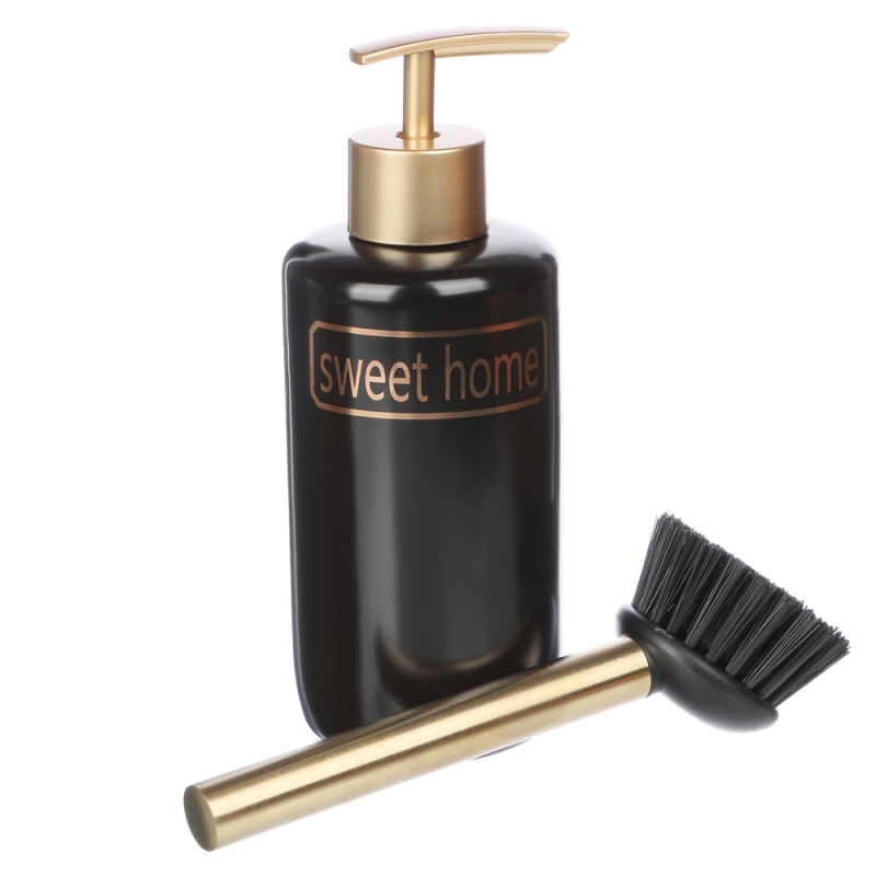 VETTA Диспенсер для моющего средства со щеткой и металлической стойкой  VETTA Диспенсер для моющего средства со щеткой и металлической стойкой "Sweet Home"