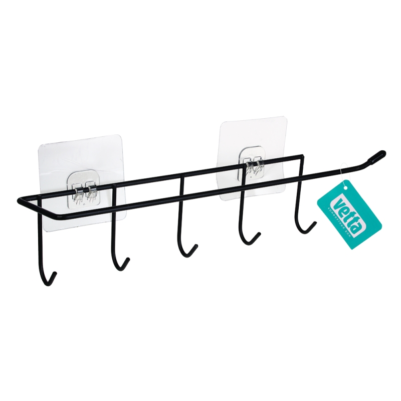 VETTA Держатель-планка с крючками для кухонной утвари, 28х7,5х8см, металл, ПВХ, 2 цвета VETTA Держатель-планка с крючками для кухонной утвари, 28х7,5х8см, металл, ПВХ, 2 цвета