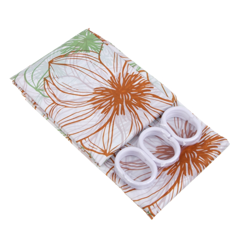 VETTA Шторка для ванной, ПЕВА, 30 г/м2, 180x180 см, Цветы