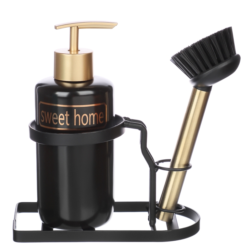 VETTA Диспенсер для моющего средства со щеткой и металлической стойкой  VETTA Диспенсер для моющего средства со щеткой и металлической стойкой "Sweet Home"