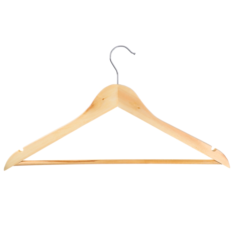 VETTA Вешалка для одежды деревянная 45см, натуральный цвет, хром, ЭКО VETTA Вешалка для одежды деревянная 45см, натуральный цвет, хром, ЭКО