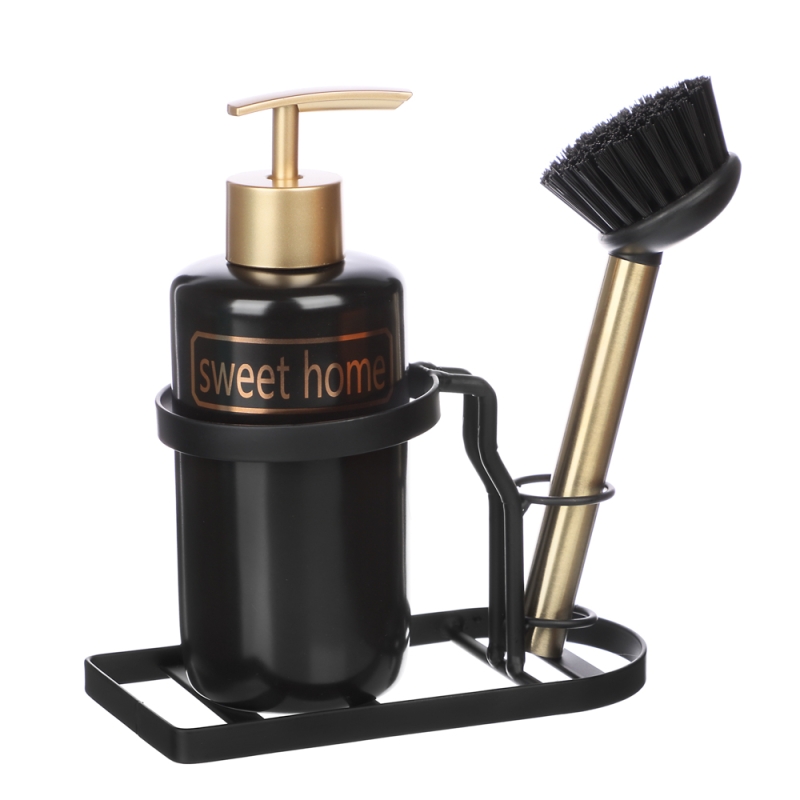 VETTA Диспенсер для моющего средства со щеткой и металлической стойкой  VETTA Диспенсер для моющего средства со щеткой и металлической стойкой "Sweet Home"