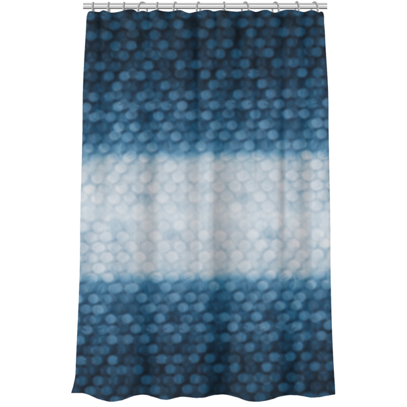 VETTA Шторка для ванной, ЭВА, 100 г/м2, 180x180см, 12 колец, 3D, полоски, синий VETTA Шторка для ванной, ЭВА, 100 г/м2, 180x180см, 12 колец, 3D, полоски, синий