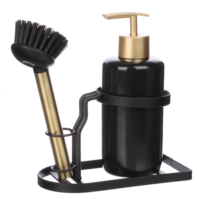 VETTA Диспенсер для моющего средства со щеткой и металлической стойкой  VETTA Диспенсер для моющего средства со щеткой и металлической стойкой "Sweet Home"