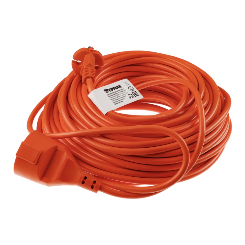 ЕРМАК Удлинитель силовой в мотке, 2х1,0 мм2, длина 20м (маск.нагрузка 10А или 2,2кВт) ЕРМАК Удлинитель силовой в мотке, 2х1,0 мм2, длина 20м (маск.нагрузка 10А или 2,2кВт)