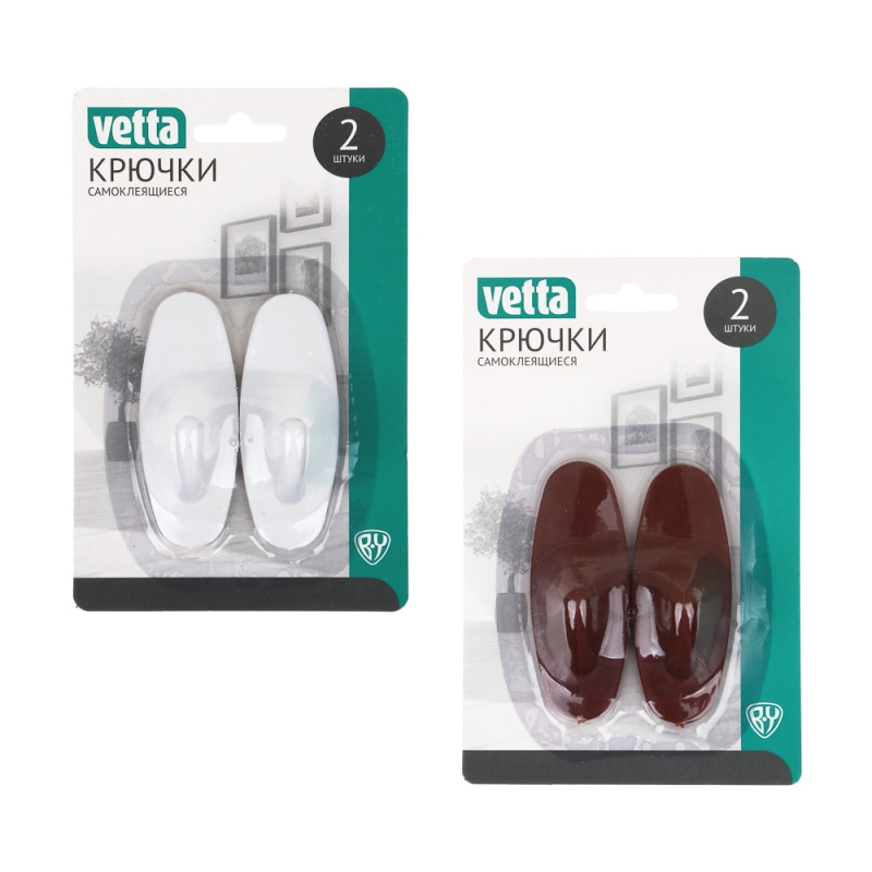VETTA Крючки самоклеящиеся на блистере, 2шт, WF-205 VETTA Крючки самоклеящиеся на блистере, 2шт, WF-205