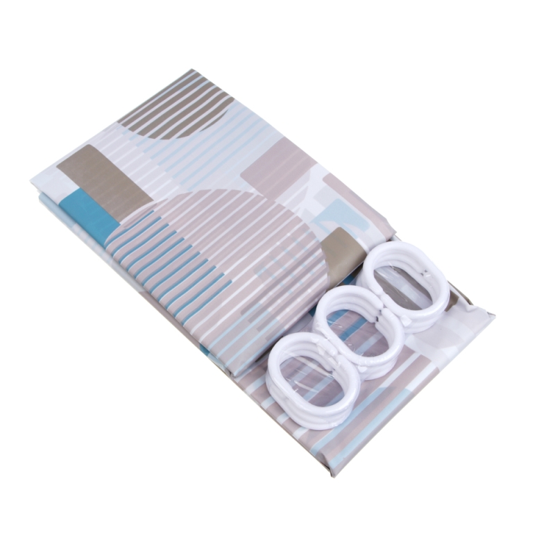 VETTA Шторка для ванной, ПЕВА, 30 г/м2, 180x180 см, Геометрия VETTA Шторка для ванной, ПЕВА, 30 г/м2, 180x180 см, Геометрия