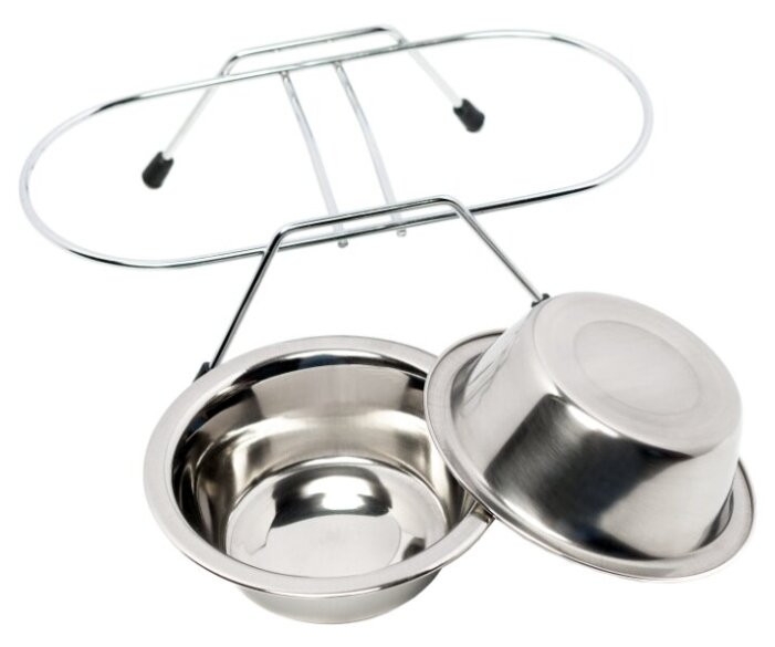 Миски металлические для животных на подставке 350мл Миски металлические для животных на подставке 350мл
