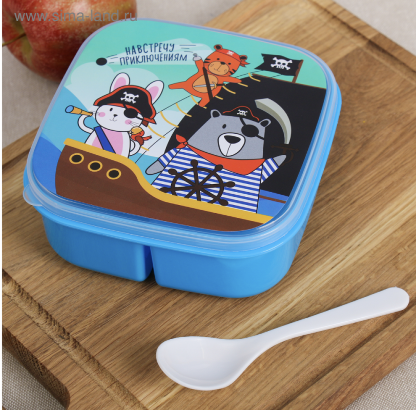 Ланч-бокс с ложкой Ланч-бокс с ложкой "Навстречу приключениям" 400мл