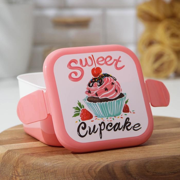 Контейнер для обеда «Капкейки», 2 отделения, 400 мл Контейнер для обеда «Капкейки», 2 отделения, 400 мл