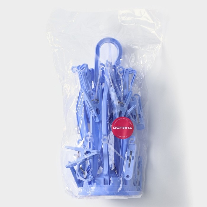 Сушилка для белья подвесная Доляна, 41×41 см, 16 прищепок, цвет синий Сушилка для белья подвесная Доляна, 41×41 см, 16 прищепок, цвет синий