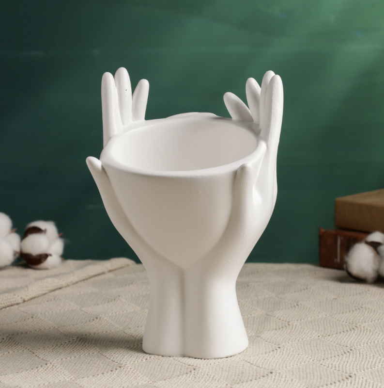 Кашпо - органайзер Кашпо - органайзер "Мечты в руках" белый, 13,5х20х13см