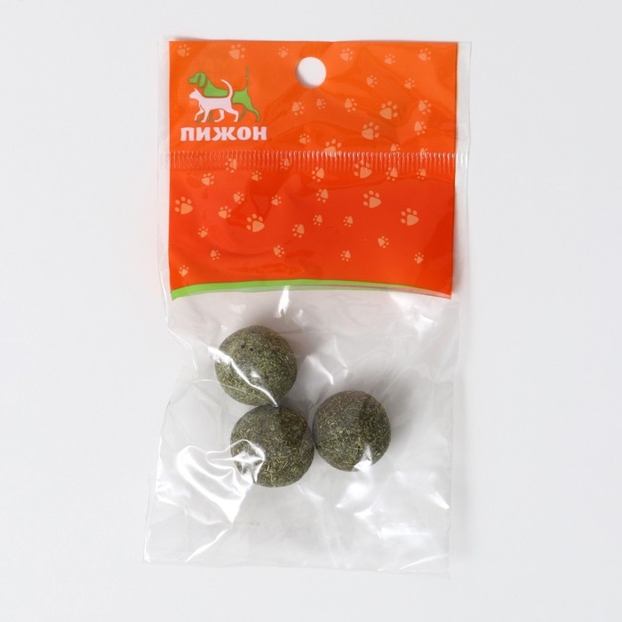 Набор шаров для кошек из кошачьей мяты 3 см Набор шаров для кошек из кошачьей мяты 3 см