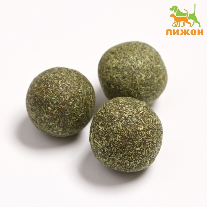 Набор шаров для кошек из кошачьей мяты 3 см Набор шаров для кошек из кошачьей мяты 3 см