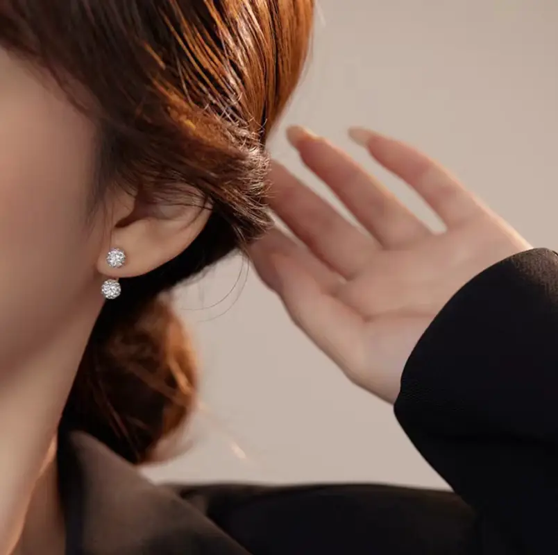 Серьги гвоздики конструктор в кристаллами