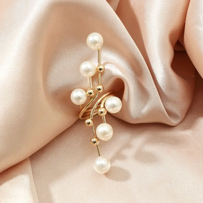 Кольцо массивное с жемчугом регулируемое