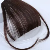 Накладная челка коричневая каштановая