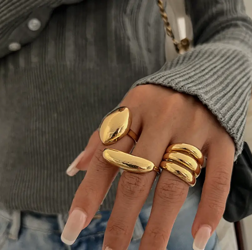 Набор колец массивные 3 штуки