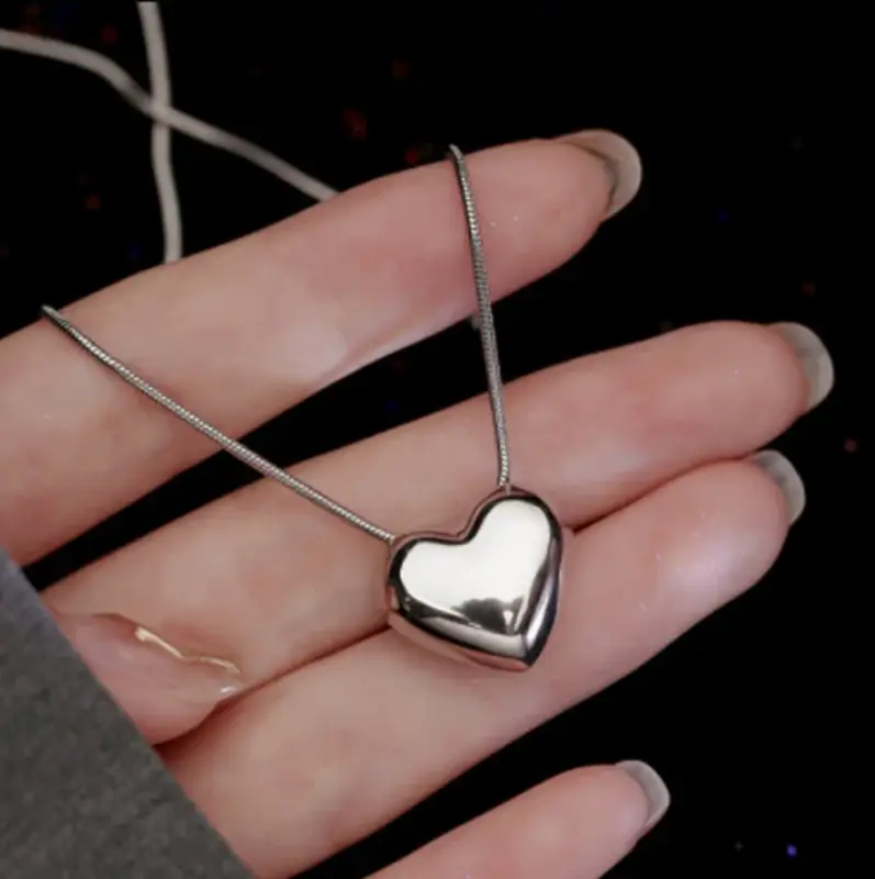 Подвеска Сердце на цепочке серебристая