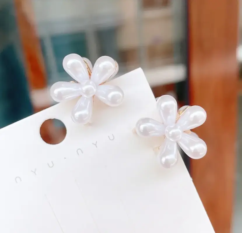 Крабики для волос маленькие с жемчугом 10 шт.