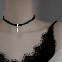 Чокер на шею с подвеской экокожа черный