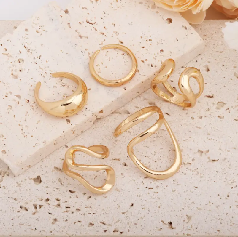 Набор колец объемные 5 штук