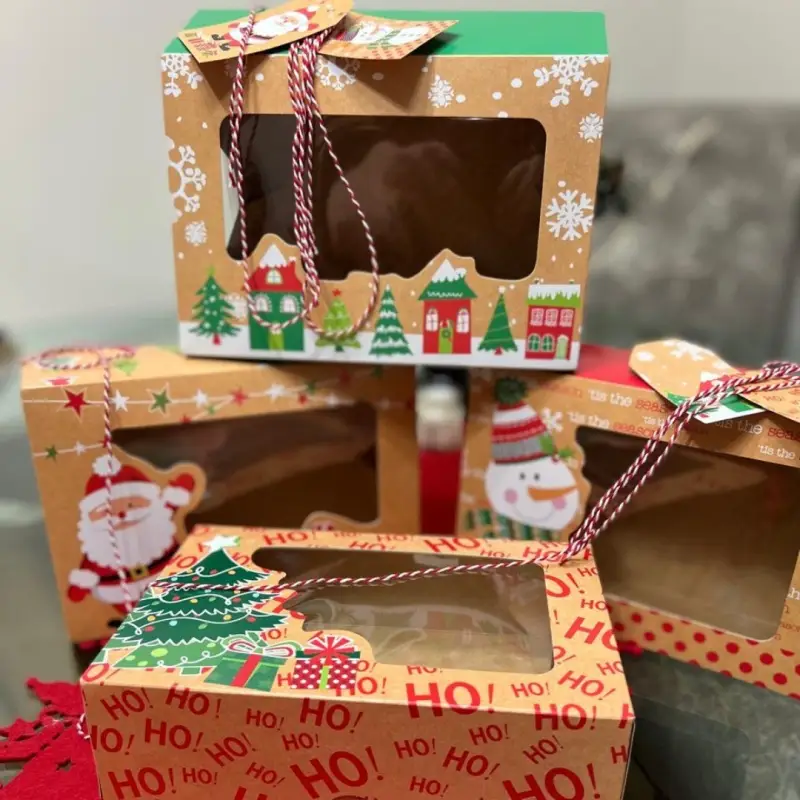 Подарочные коробки Новогодние набор 4 штуки Подарочные коробки Новогодние набор 4 штуки