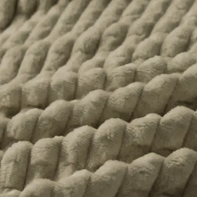 Плед велсофт бежевый в кубик 150х200 см