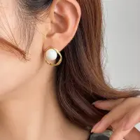 Серьги женские жемчужные Золотистые