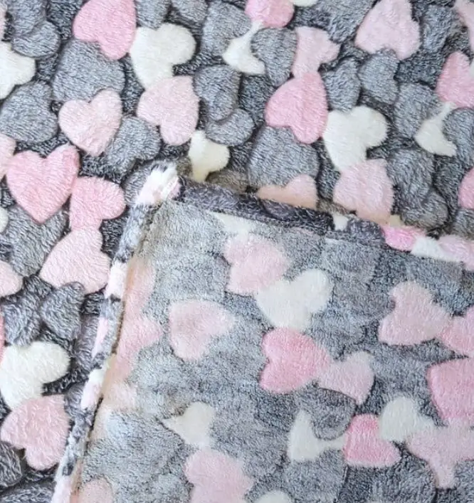 Плед велсофт с сердечками 160x200 cм